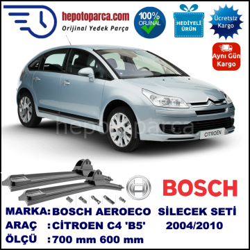 CITROEN C4 [B5] 11.2004-08.2010, 700 / 600 mm. BOSCH AEROECO Aparatlı Muz Silecek