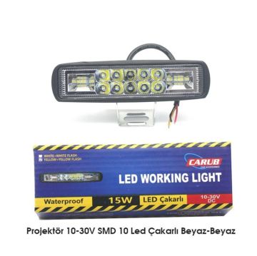 3056352 CARUP PROJEKTÖR 10-30V SMD 6 LED ÇAKARLI BEYAZ