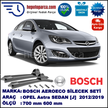 OPEL Astra Sedan [J] 09.2012-..., 700 / 600 mm. BOSCH AEROECO Aparatlı Muz Silecek