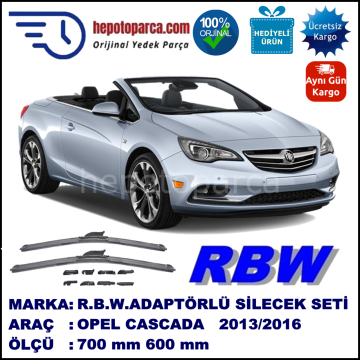 OPEL Cascada  03.2013-..., 700 / 600 mm.  RBW  ADAPTÖRLÜ MUZ SİLECEK SETİ