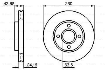 Fren Diski, Ön, [260 /24,2-22,2 mm], Hava KanallıF Escort 2.0i RS 2000 199105 - 199412; Escort 2.0i RS 2000 199501 - 199608; Escort 1.8 XR3i 199202 - 199412; Escort 1.8 XR3i Cabrio 199202 - 199412; Escort 2.0i RS 2000 4x4 199501 - 199608; Orion 1.8i