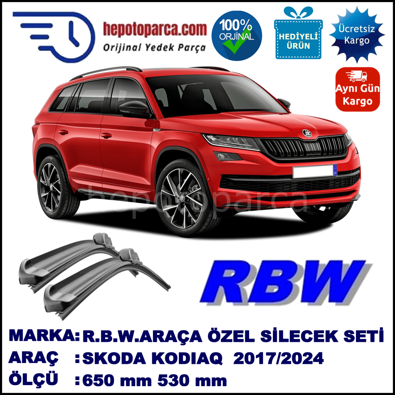 ŠKODA KODIAQ MUZ SİLECEK TAKIMI RBW ARACA ÖZEL (2016→)