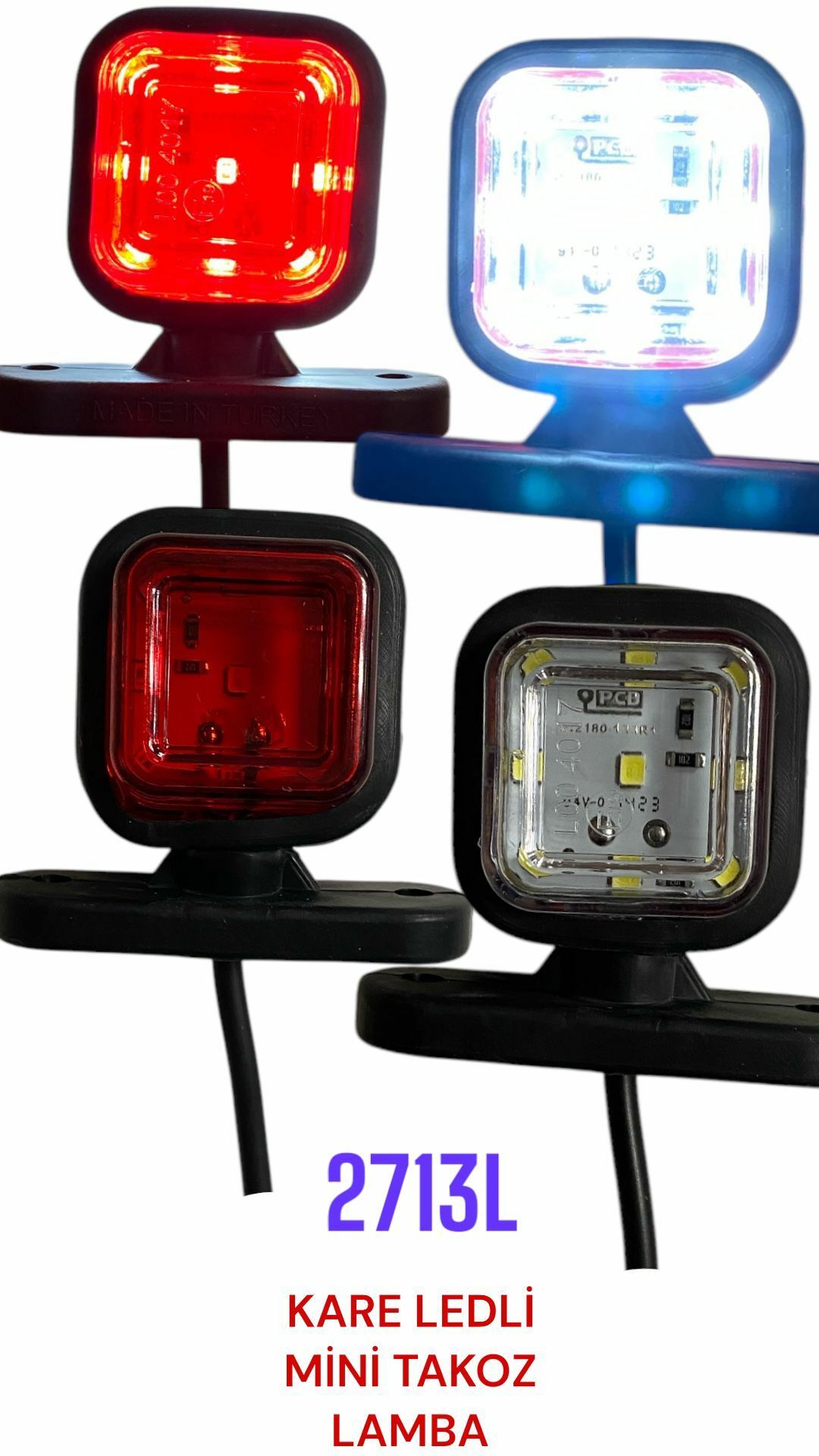 KARA MİNİ TAKOZ LAMBA KIRMIZI BEYAZ