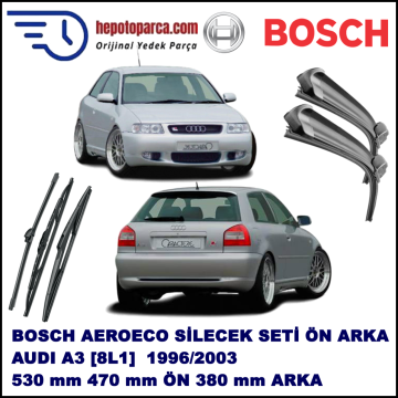 AUDI A3 [8L1] 09,1996-06,2003 Bosch Aeroeco Ön ve Arka Silecek Takımı