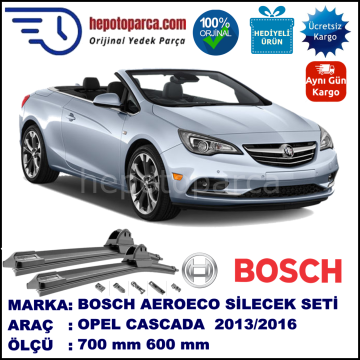 OPEL Cascada  03.2013-..., 700 / 600 mm. BOSCH AEROECO Aparatlı Muz Silecek