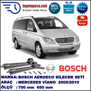 MERCEDES-BENZ Viano [639 T0N] 09.2005-08.2010, 700 / 650 mm. BOSCH AEROECO Aparatlı Muz Silecek