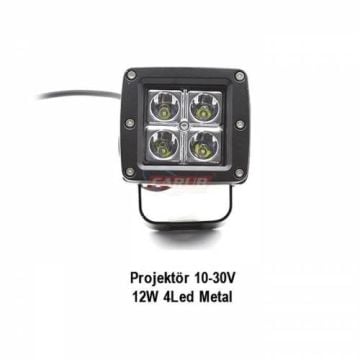 3010562 CARUB PROJEKTÖR İŞ MAKİNESİ 10-30V 12W  4 LED METAL SİYAH