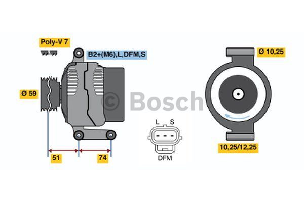 AlternatörFORD Transit [MK5] V184 ALT 235 FOR YC1T10300BJ; FOR 446