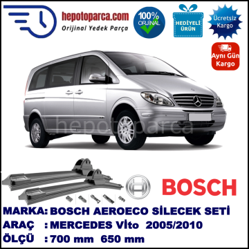 MERCEDES-BENZ Vito [639 T0N] 09.2005-08.2010, 700 / 650 mm. BOSCH AEROECO Aparatlı Muz Silecek
