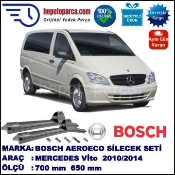 MERCEDES-BENZ Vito [639 T0N] 09.2010-..., 700 / 650 mm. BOSCH AEROECO Aparatlı Muz Silecek