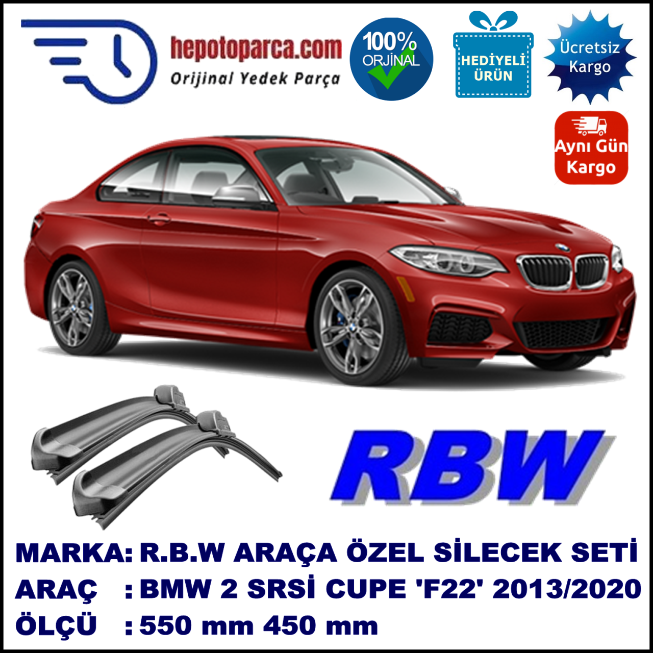 BMW 2 SERIES COUPÉ [F22,F87] MUZ SİLECEK TAKIMI RBW ARACA ÖZEL (2013→)