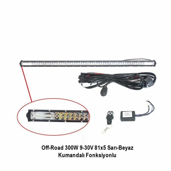 4203282 CARUB OFF-ROAD UZ KUMANDA 300W 9-30V  81X5 SARI BEYAZ