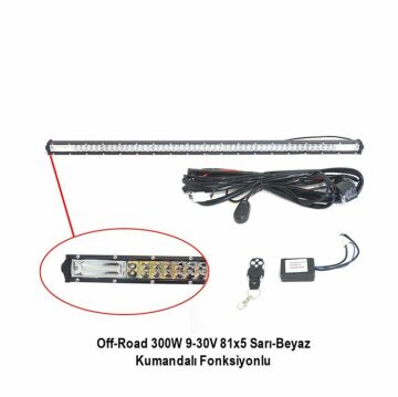 4203282 CARUB OFF-ROAD UZ KUMANDA 300W 9-30V  81X5 SARI BEYAZ