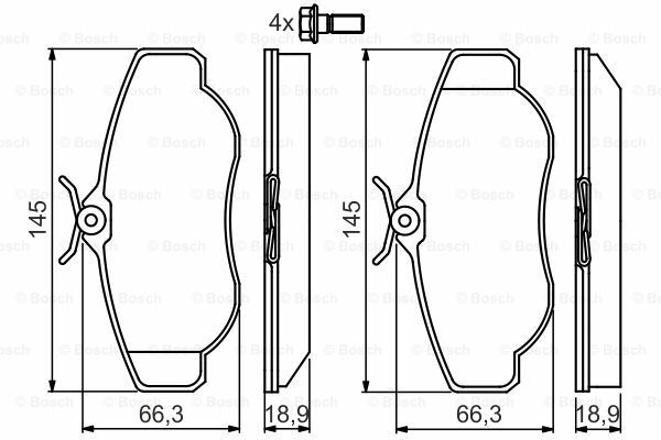 Disk Balata - Ön  - [WVA 23452] -  [ 144,9X66,4X19 Discovery II 2.5 Td5 AWD 199810 - 200408; Range Rover II 2.5 D AWD 199409 - 200208; Range Rover II 4.6i V8 AWD 199409 - 200208; Range Rover II 4.0i V8 AWD 199409 - 200208; Discovery II 4.0i AWD 19981