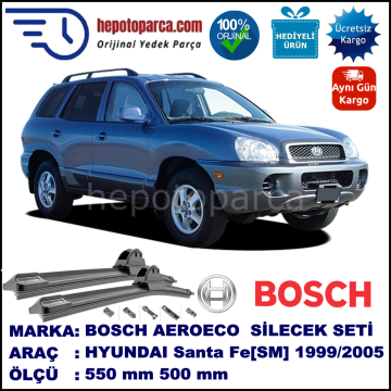 HYUNDAI Santa Fe [SM] 09.1999-12.2005, 550 / 500 mm. BOSCH AEROECO Aparatlı Muz Silecek