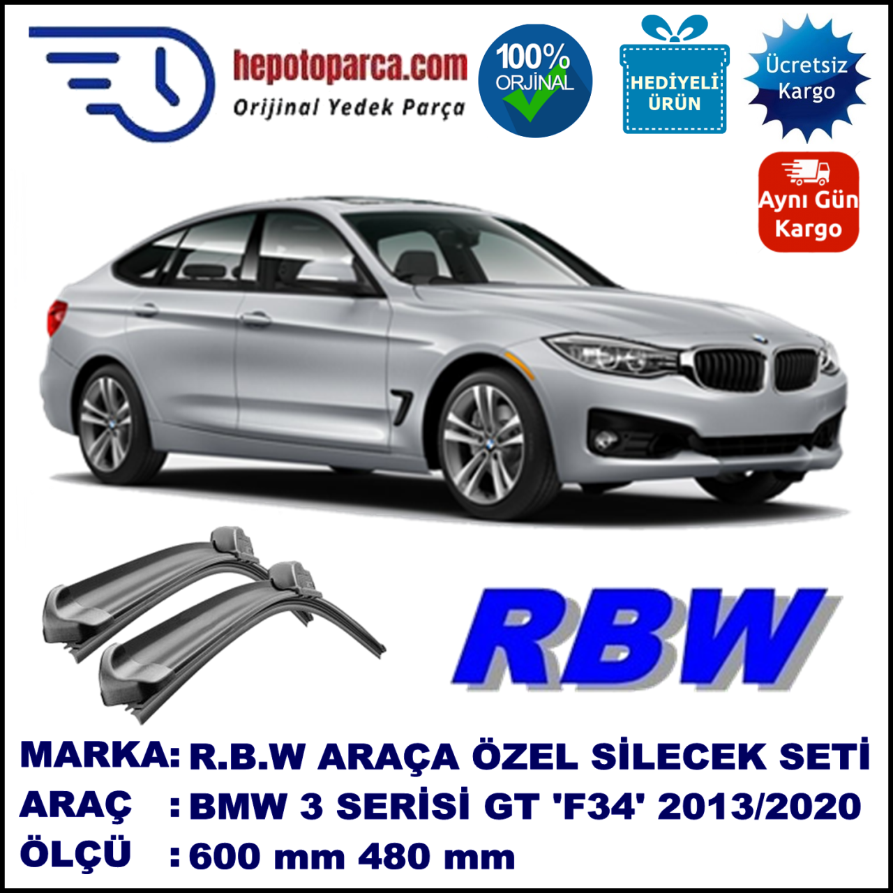 BMW 3 SERIES GT [F34] MUZ SİLECEK TAKIMI RBW ARACA ÖZEL (2013→)
