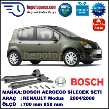 RENAULT Modus [FP./JP.] 06.2004-05.2005, 700 / 650 mm. BOSCH AEROECO Aparatlı Muz Silecek