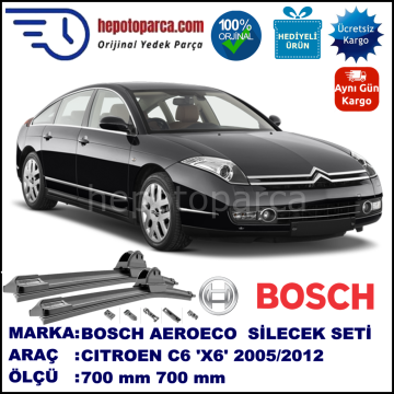 CITROEN C6 [X6] 11.2005-..., 700 / 700 mm. BOSCH AEROECO Aparatlı Muz Silecek