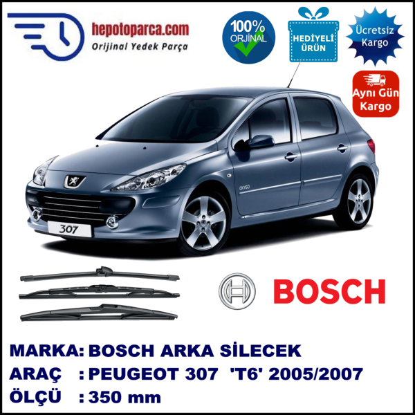PEUGEOT 307 [T6] 350 mm 06.2005-08.2007 BOSCH Arka Silecek