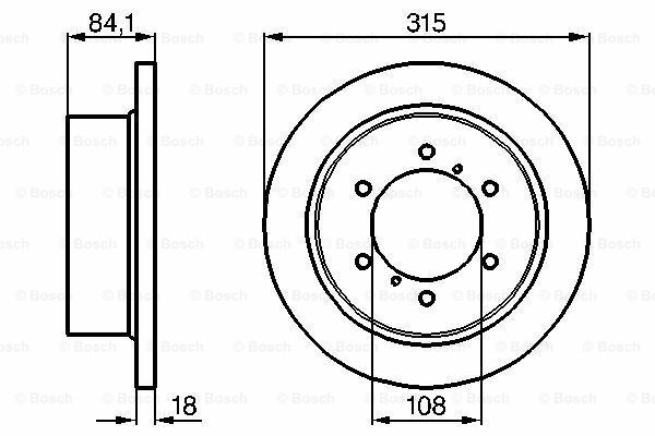 Fren Diski, Arka, [315 /18-16,4 mm]MITSUBISHI Pajero 2.5 TD Intercooler Cabrio ( 12.1990 - 05.2001 ); Pajero 2.4i Cabrio ( 12.1990 - 10.1993 ); Pajero 3000 V6 Cabrio ( 12.1990 - 05.1994 ); Pajero 2.4i ( 12.1990 - 10.1993 ); Pajero 2.4i ( 12.1990  MIT
