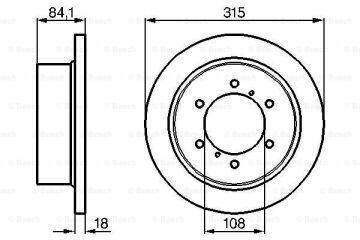 Fren Diski, Arka, [315 /18-16,4 mm]MITSUBISHI Pajero 2.5 TD Intercooler Cabrio ( 12.1990 - 05.2001 ); Pajero 2.4i Cabrio ( 12.1990 - 10.1993 ); Pajero 3000 V6 Cabrio ( 12.1990 - 05.1994 ); Pajero 2.4i ( 12.1990 - 10.1993 ); Pajero 2.4i ( 12.1990  MIT
