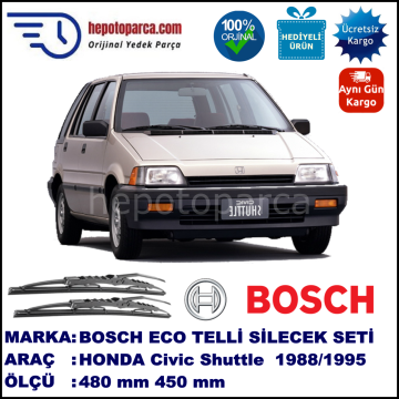 HONDA Civic Shuttle [EC/ED/EE] 01.88-06.95 480 / 450 mm. BOSCH ECO Telli Silecek 2'li Takım