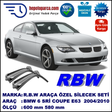 BMW 6 SERIES COUPÉ [E63] MUZ SİLECEK TAKIMI RBW ARACA ÖZEL (2004-2010)