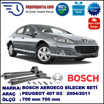 PEUGEOT 407 [D2] 05.2004-02.2011, 700 / 700 mm. BOSCH AEROECO Aparatlı Muz Silecek
