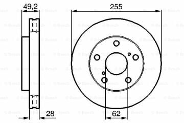 Fren Diski, Ön, [255,0 /28,0-26,0 mm]TOYOTA; PEUGE 607 2.2i 16V ( 03.2000 - 11.2004 ); 607 3.0i ( 03.2000 - 11.2004 ); 607 2.2 HDi ( 03.2000 - 11.2004 ); 607 2.0i 16V ( 03.2000 - 11.2004 ); 607 2.0 HDi ( 03.2000 - 11.2004 ); 607 2.0 HDi ( 03.2001 - 1