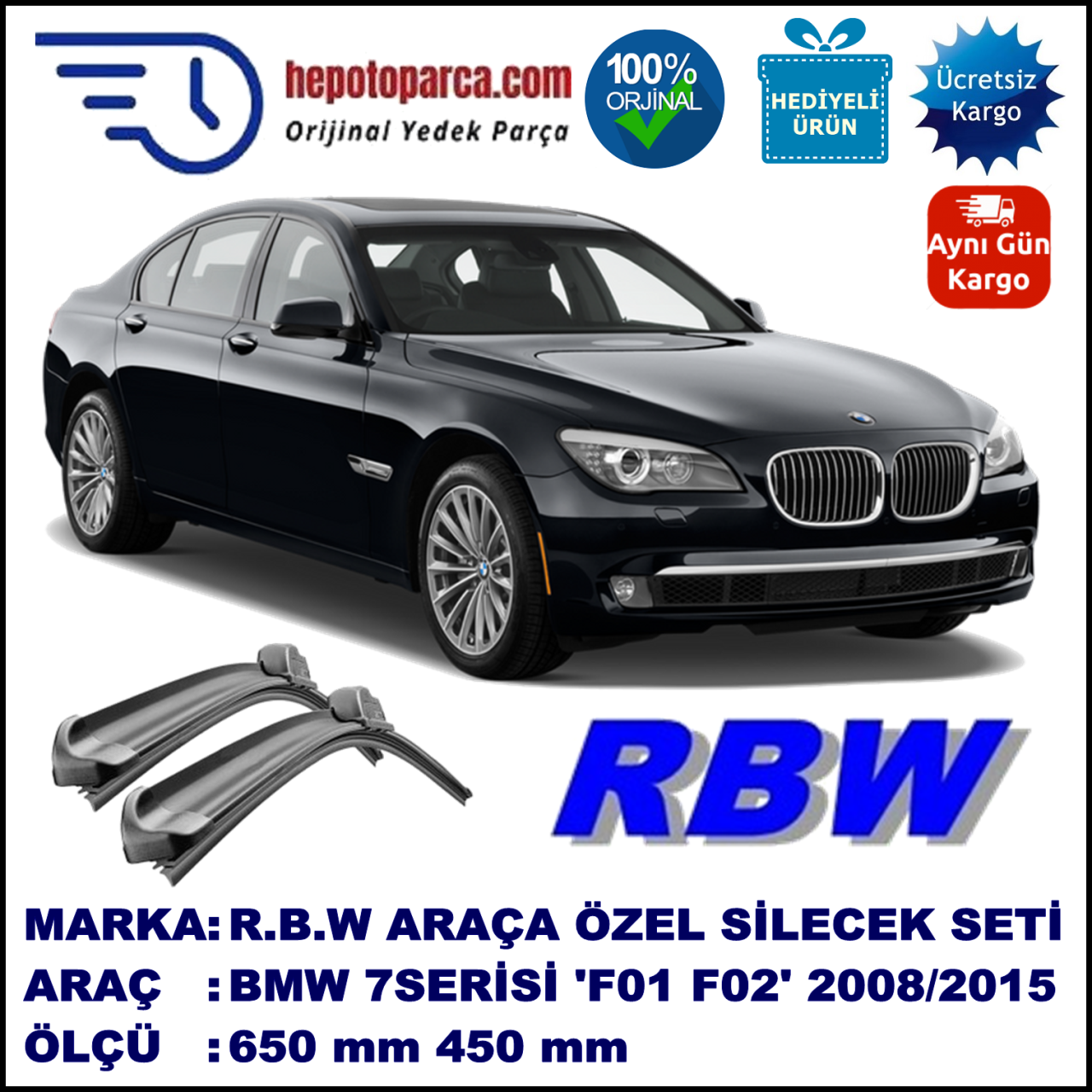 BMW 7 SERIES [F01,F02,F03,F04] MUZ SİLECEK TAKIMI RBW ARACA ÖZEL (2008-2015)