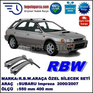 SUBARU Impreza Outback [GD, GG] 10.00-06.07 550 / 400 mm. RBW Muz Silecek Seti  2'li Takım. U Kanca Uyumludur.