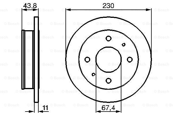 Fren Diski, Ön, [230 /11-8,4 mm]HYUNDAI Atos 1.0i 199712-200106 HYU 5171202110; HYU 5171