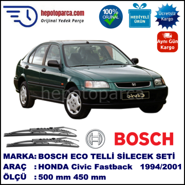 HONDA Civic Fastback [MB/MC] 09.94-02.01 500 / 450 mm. BOSCH ECO Telli Silecek 2'li Takım