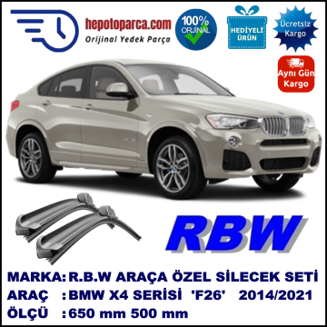 BMW X4 [F26] MUZ SİLECEK TAKIMI RBW ARACA ÖZEL (2014→)