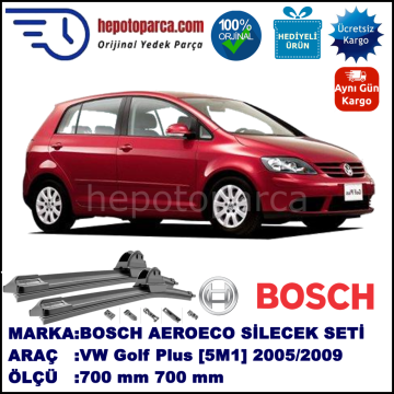 VW Golf Plus [5M1] 01.2005-05.2009, 700 / 700 mm. BOSCH AEROECO Aparatlı Muz Silecek