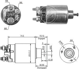 2860  MARŞ OTOMATİĞİ 12V HYUNDAİ YM 3 DELİK DUCATO DELCO ZM 860