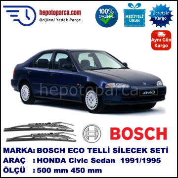 HONDA Civic Sedan [EG/EH] 10.91-09.95 500 / 450 mm. BOSCH ECO Telli Silecek 2'li Takım