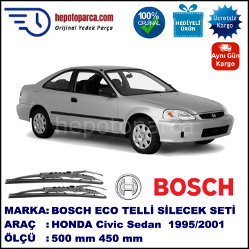 HONDA Civic Sedan [EJ/EK] 10.95-02.01 500 / 450 mm. BOSCH ECO Telli Silecek 2'li Takım