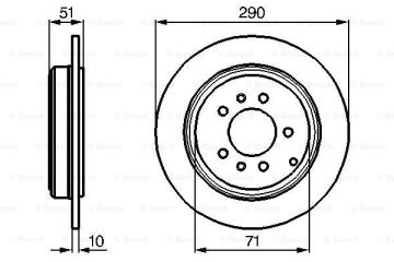 Fren Diski, Arka, [290,0 /10,0-8,0 mm]PEUGEOT 607 2.2 HDi 200003 - 200411; 607 2.2i 16V 200003 - 200411; 607 3.0i 200003 - 200411; 607 2.0i 16V 200003 - 200411; 607 2.0 HDi 200003 - 200411; 607 2.0 HDi 200103 - 200411 PEU 4246V7; CIT 4246V7