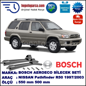NISSAN Pathfinder [R50] 10.1997-08.2003, 550 / 500 mm. BOSCH AEROECO Aparatlı Muz Silecek