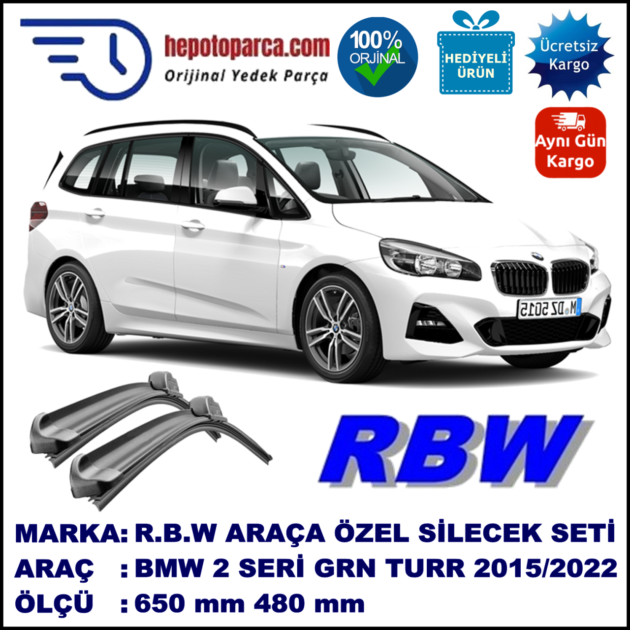 BMW 2 SERIES GRAN TOURER [F46] MUZ SİLECEK TAKIMI RBW ARACA ÖZEL (2015→)