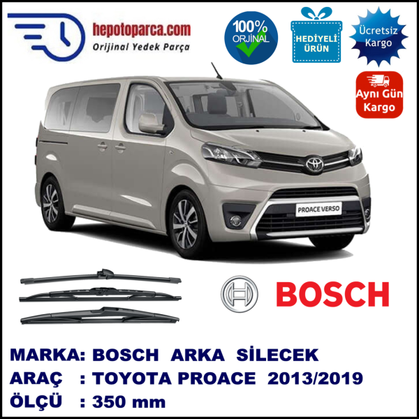 TOYOTA Proace  350 mm 06.2013-... BOSCH Arka Silecek