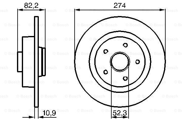 Fren Diski, Ön, [274 / 10,9-9,5 mm]RENAULT Laguna II 1.9 DCI 200103 - 200709; Laguna II Grandtour 1.9 DCI 200103 - 200512; Laguna II 1.9 DCI 200205 - 200709; Laguna II 1.8 16V 200103 - 200512; Laguna II 1.6 16V 200103 - 200709; Laguna II Grand REN 82