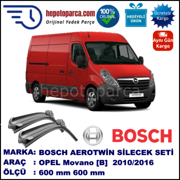 OPEL Movano [A] 06.1998-03.2010 600/600 mm Bosch Aerotwin Araca Özel Silecek