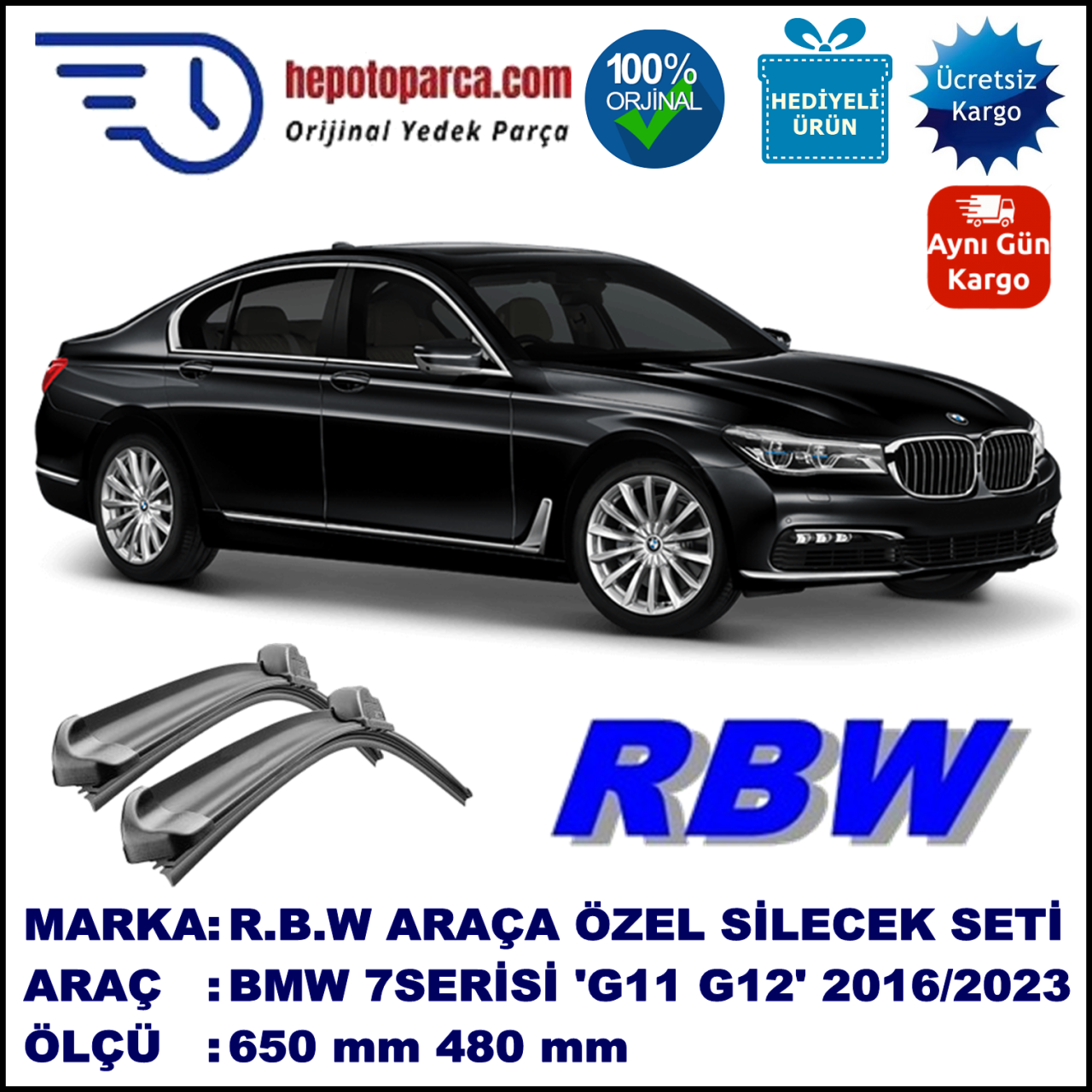 BMW 7 SERIES [G11,G12] MUZ SİLECEK TAKIMI RBW ARACA ÖZEL (2016→)