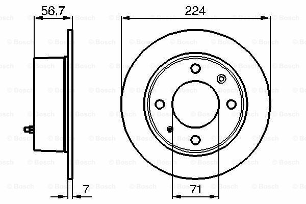 Fren Diski, Arka, [224,0 /7,0-6,3 mm]RANGE ROVER BX 14 198210 - 198806; BX 19 Diesel 198901 - 199412; BX 16 198210 - 198812; BX 17 Diesel Turbo 198802 - 199412; BX 19 Diesel 198309 - 198712; BX 19 Diesel 198703 - 199412; BX 17 Diesel Turbo 198803 -