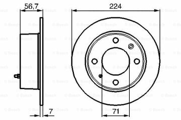 Fren Diski, Arka, [224,0 /7,0-6,3 mm]RANGE ROVER BX 14 198210 - 198806; BX 19 Diesel 198901 - 199412; BX 16 198210 - 198812; BX 17 Diesel Turbo 198802 - 199412; BX 19 Diesel 198309 - 198712; BX 19 Diesel 198703 - 199412; BX 17 Diesel Turbo 198803 -