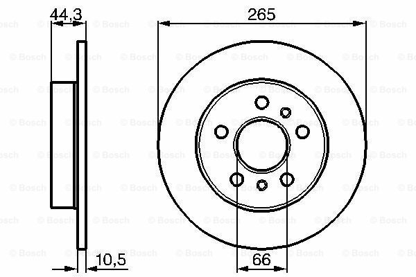 Fren Diski, Arka, [265 / 10,5-9,5 mm]RENAULT Laguna I 2.0i 199509-200102 REN 7701205845; REN 7701