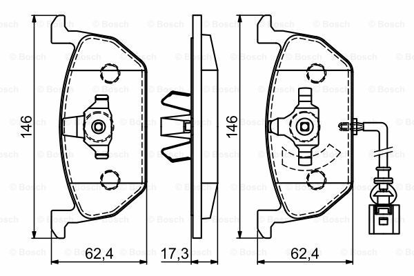 Disk Balata, Ön - [WVA 22035] - [146,1x62,4x17,5 m A3 [8V1] 04.2012-…;  A3 [8VA] Sportback 09.2012-…;  A3 [8VS] Limousine 05.2013-…;  A3 [8V7] Cabriolet 10.2013-…; SEAT Leon [5F5] SC 10.2013-…; Leon [5F1] 10.2013-…; Leon [5F8] ST 08.2013-…; Golf VII