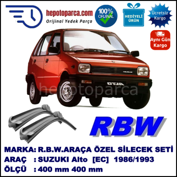SUZUKI Alto [EC] 01.86-11.93 400 / 400 mm. RBW Muz Silecek Seti  2'li Takım. U Kanca Uyumludur.
